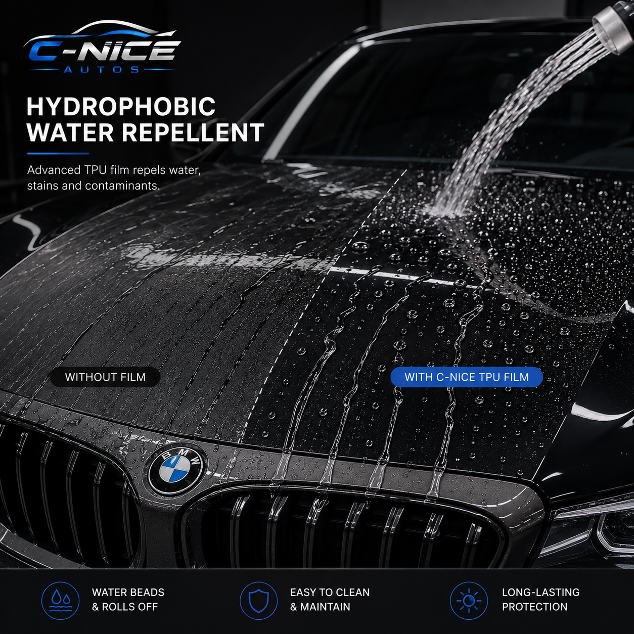 C-Nice Gloss Piano Black TPU Color PPF hydrophobic surface